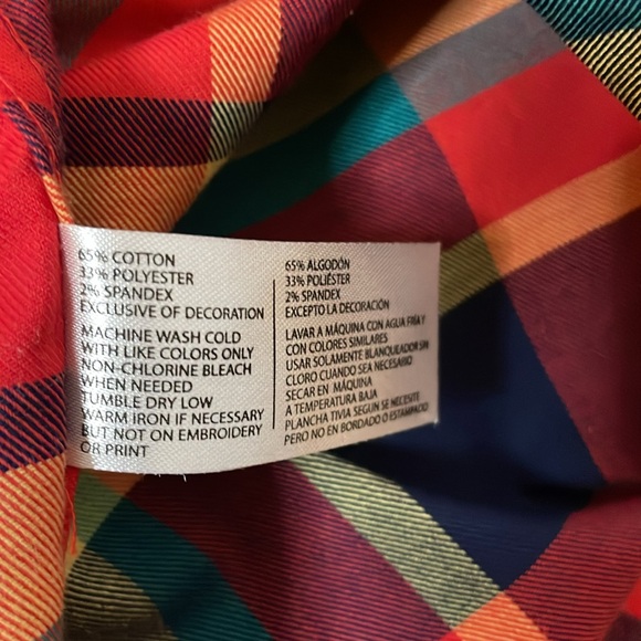 US Polo  Assn plaid button down shirt with stretch Men’s size Large - Picture 9 of 16